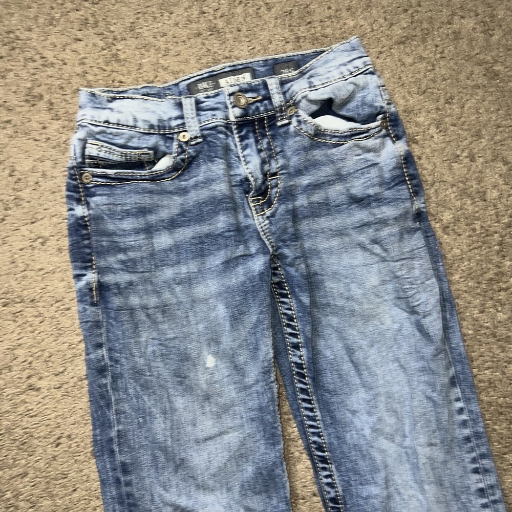 BKE Aiden Jeans Men's 28S 27x28 Blue Bootleg Stretch Medium Wash Denim